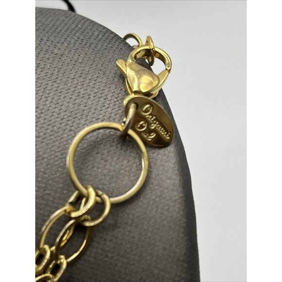 Origami Owl Gold Tone Large Paper Clip Link Double Chain Necklace 16" - Picture 4 of 8